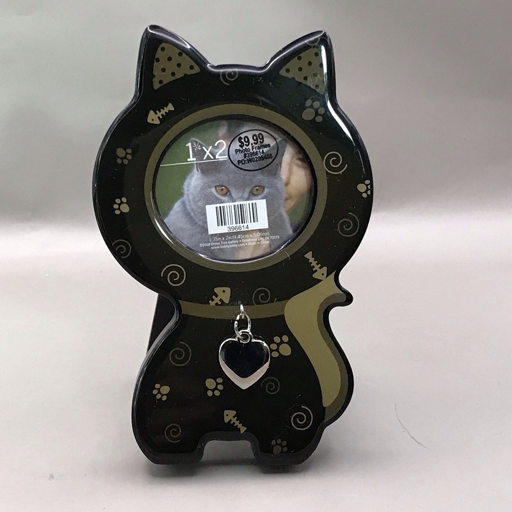 Green Tree Gallery 1" X 2" Black Cat Picture Frame